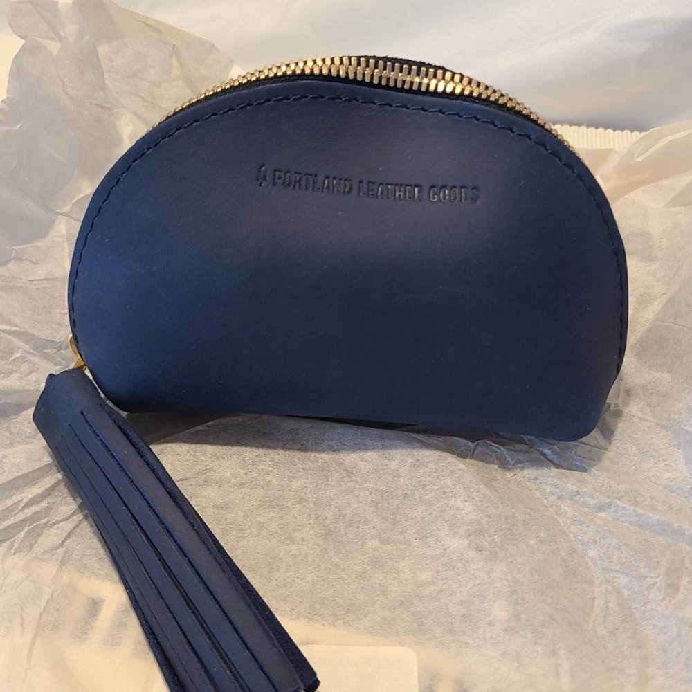 Portland Leather Goods taco tassel pouch in DEEP WATER